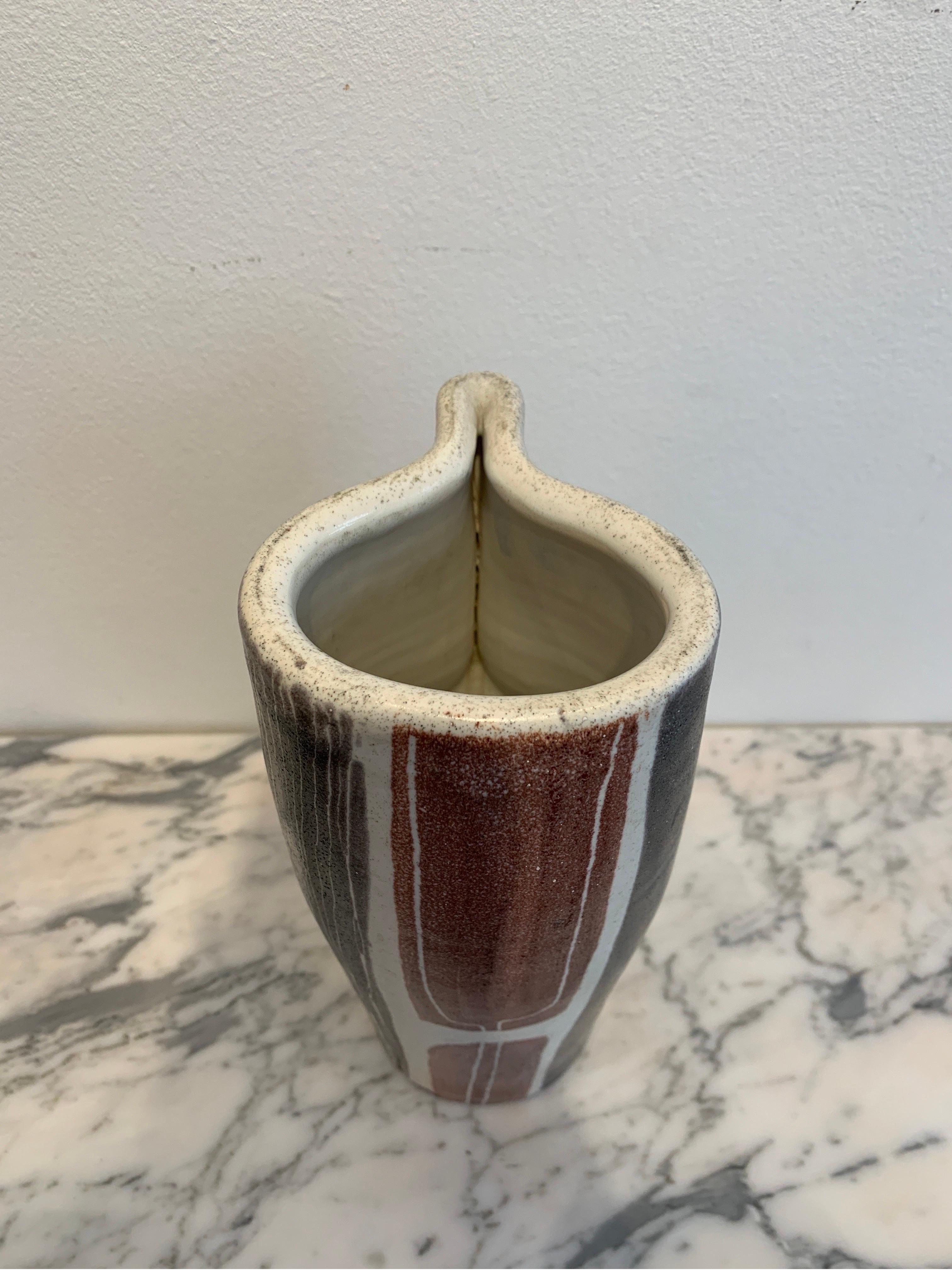 Metà XX secolo Vaso Pincé di Mado Jolain, firmato, anni '50