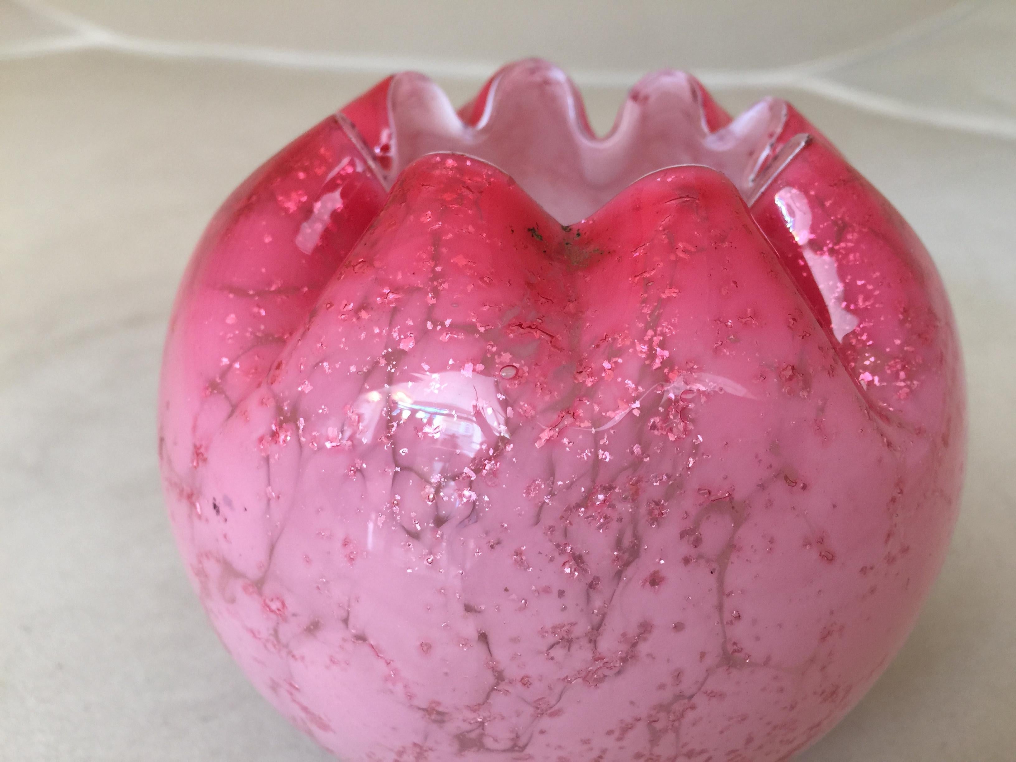 French Vase pink , circa 1920 For Sale