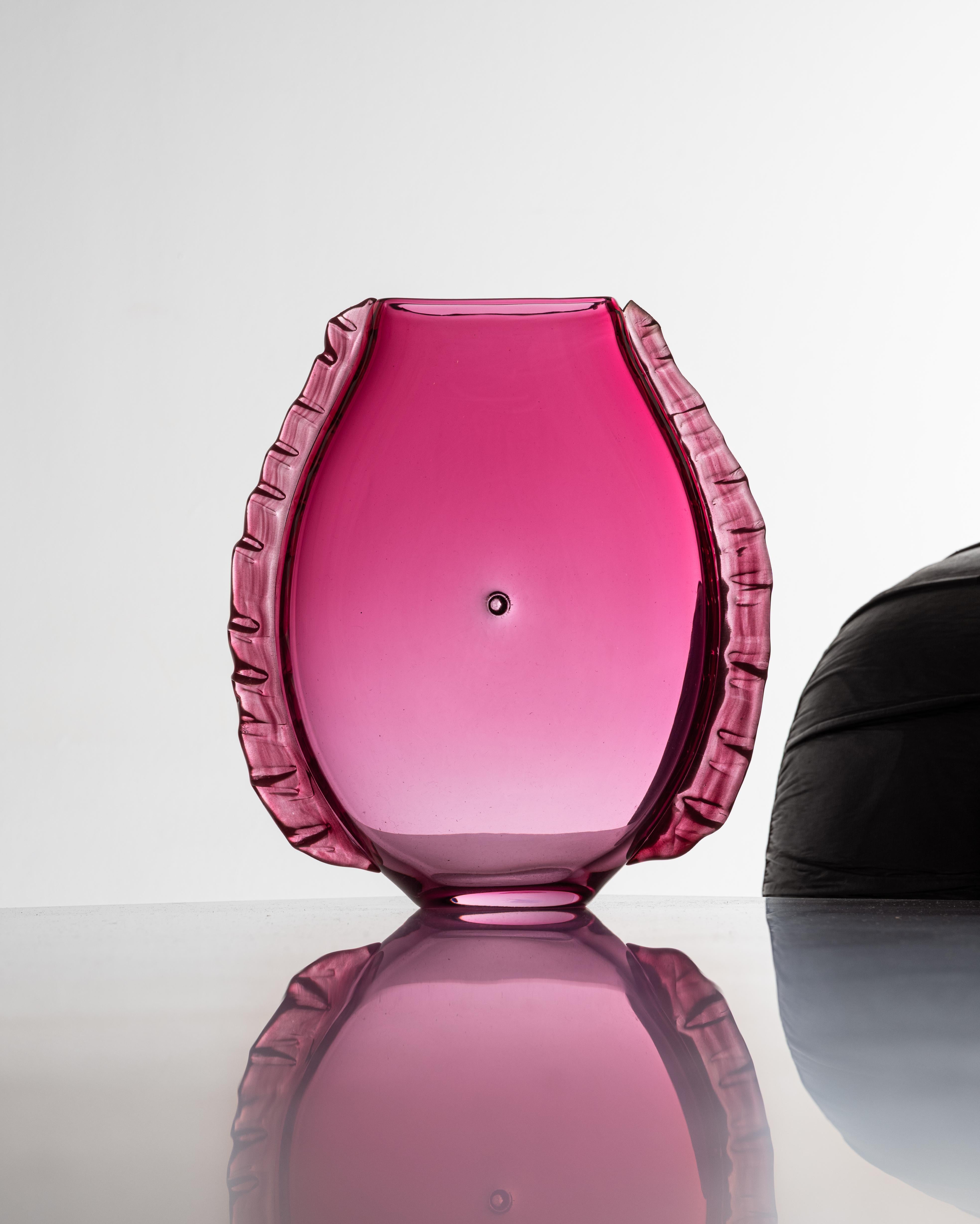 Pink blown glass vase from the 