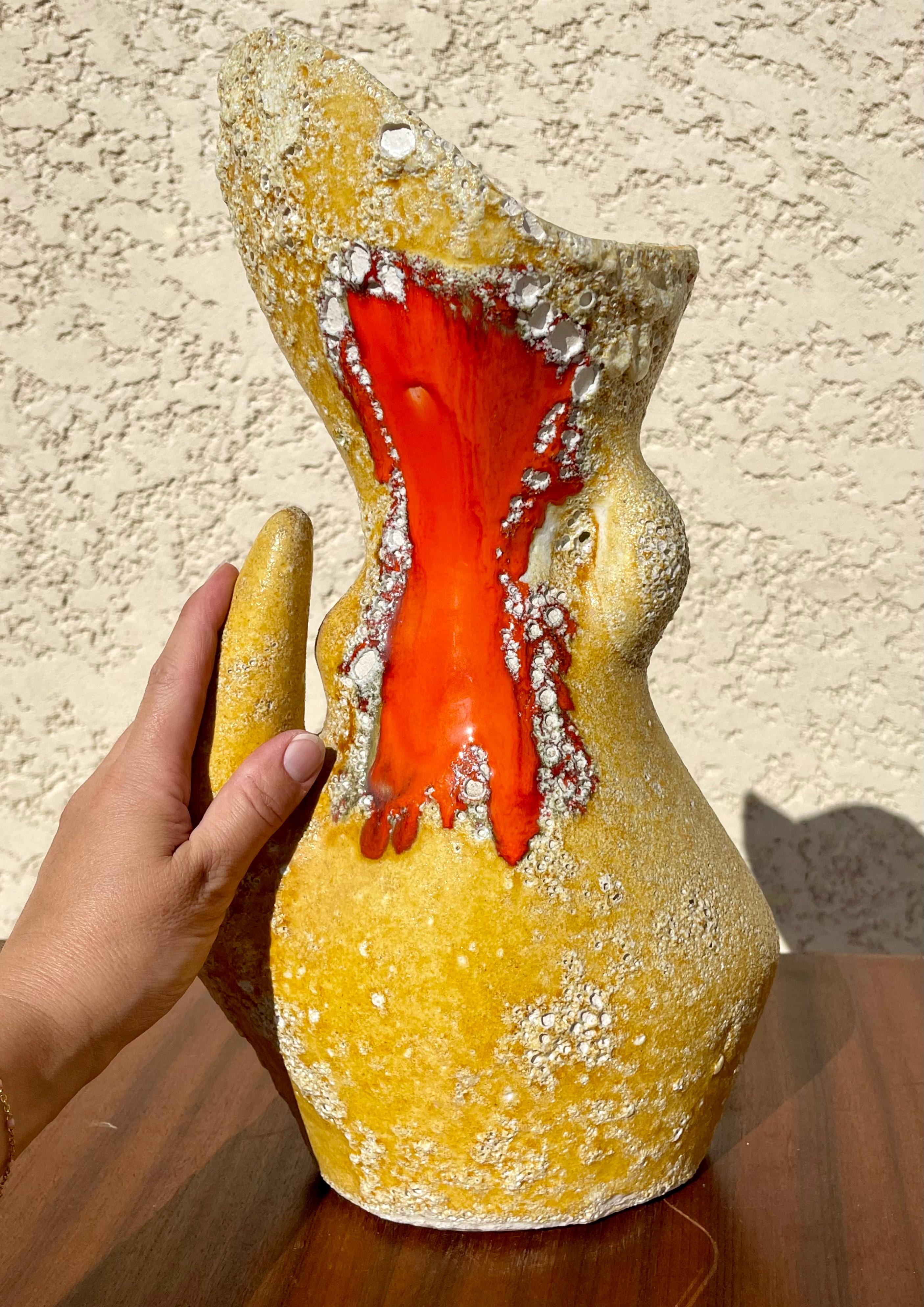 Vase / Pitcher in Fat Lava from Vallauris For Sale 5