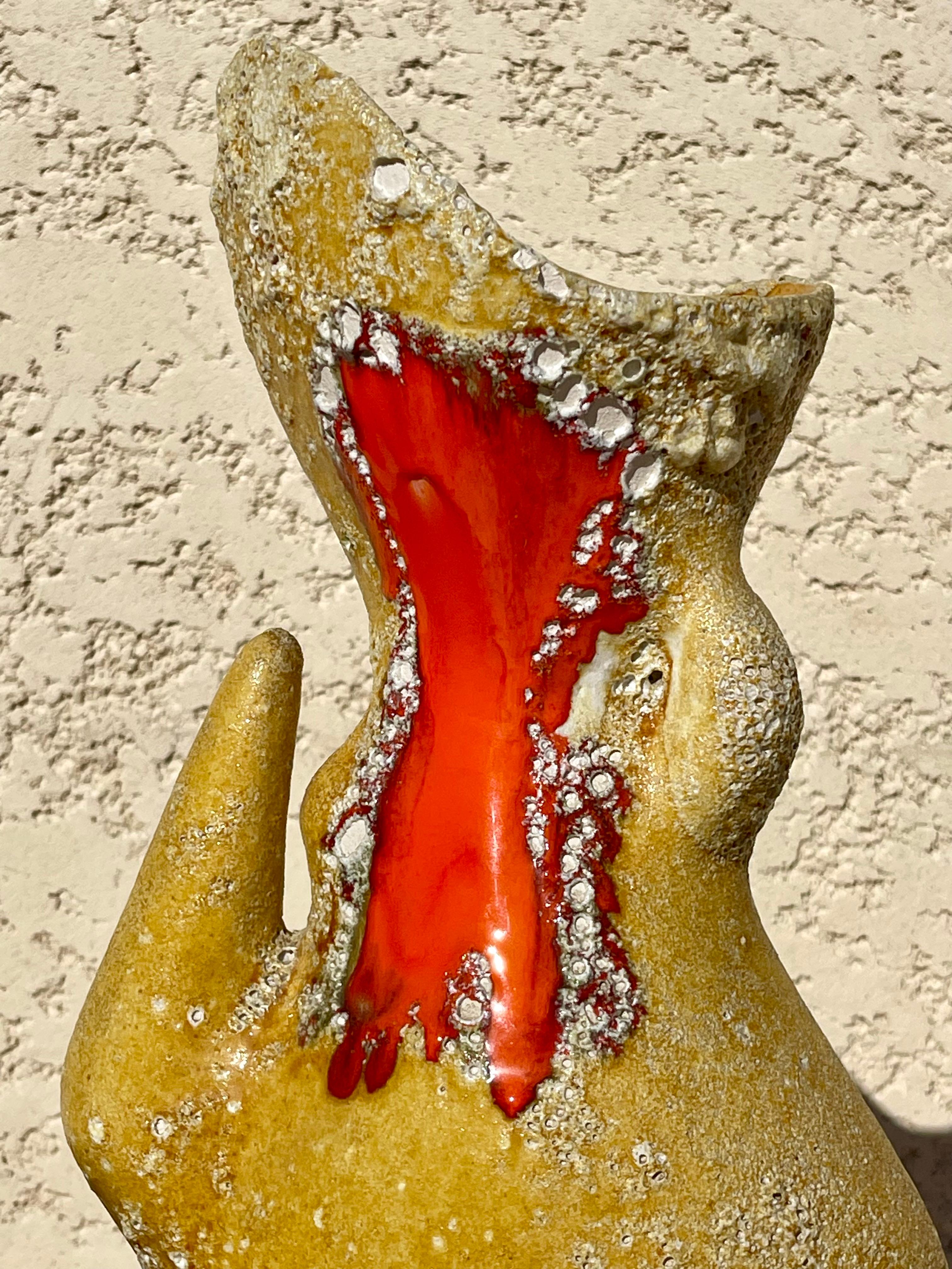 Vase / Pitcher in Fat Lava from Vallauris For Sale 1