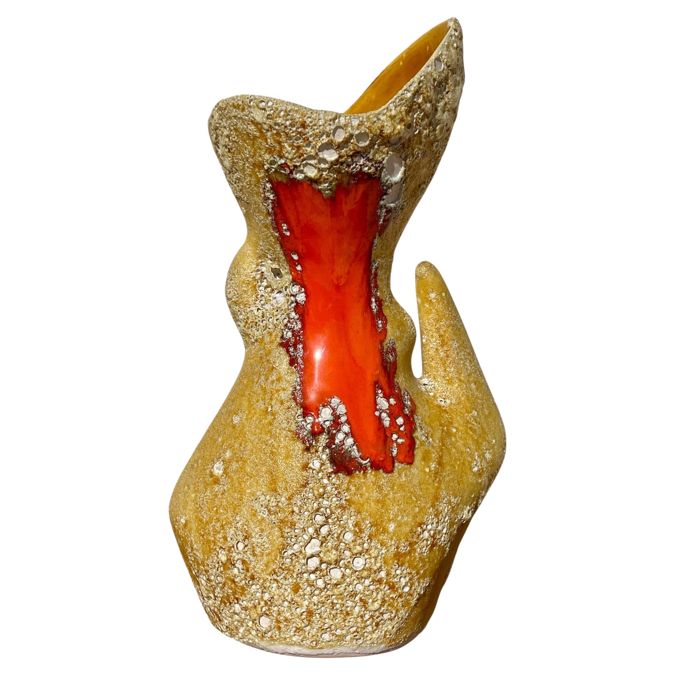 Vase / Pitcher in Fat Lava from Vallauris For Sale