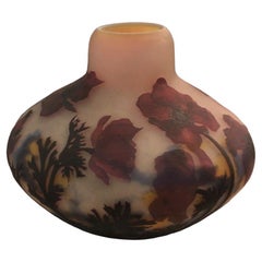 Used Vase ( Poppies Flowers) , Sign: Muller Fres Luneville, Jugendstil, Art Nouveau