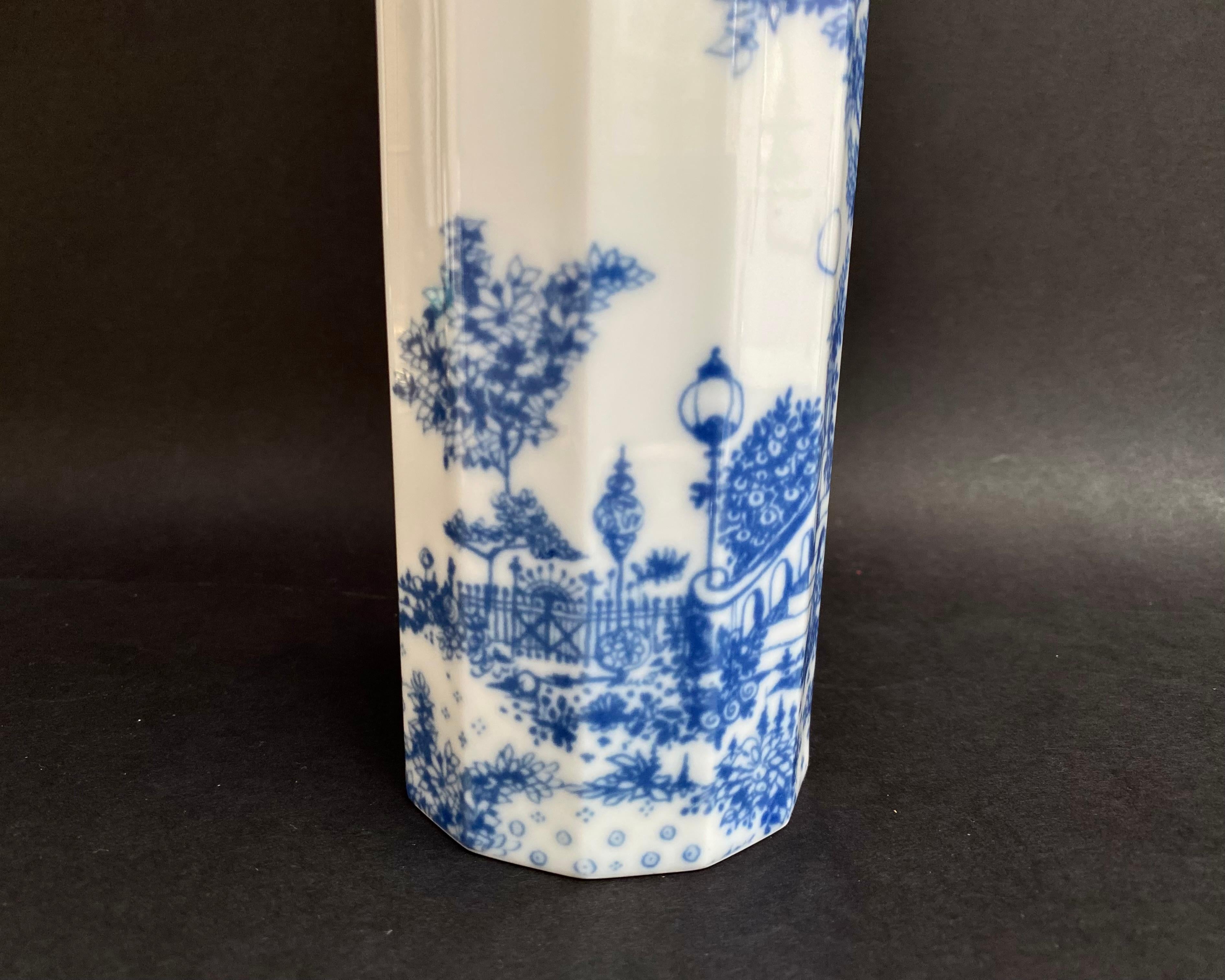 Romantic Vase Porcelain Polygonal, by Rosenthal, Serenade Bjorn Wiinblad, 70s
