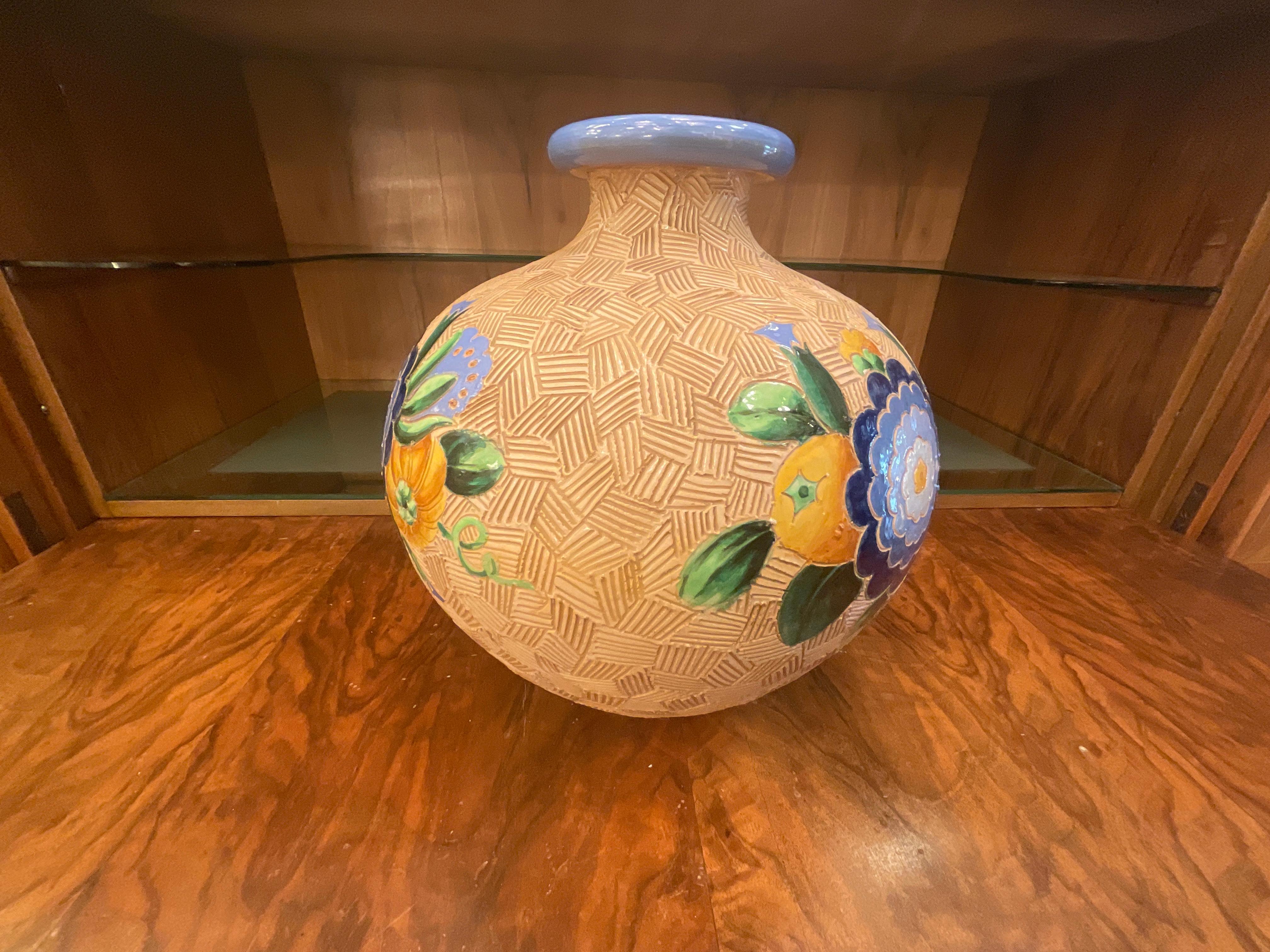 Vase 'Topf' 1930, mehrfarbige runde Form, Majolika, Giò Ponti im Angebot 4