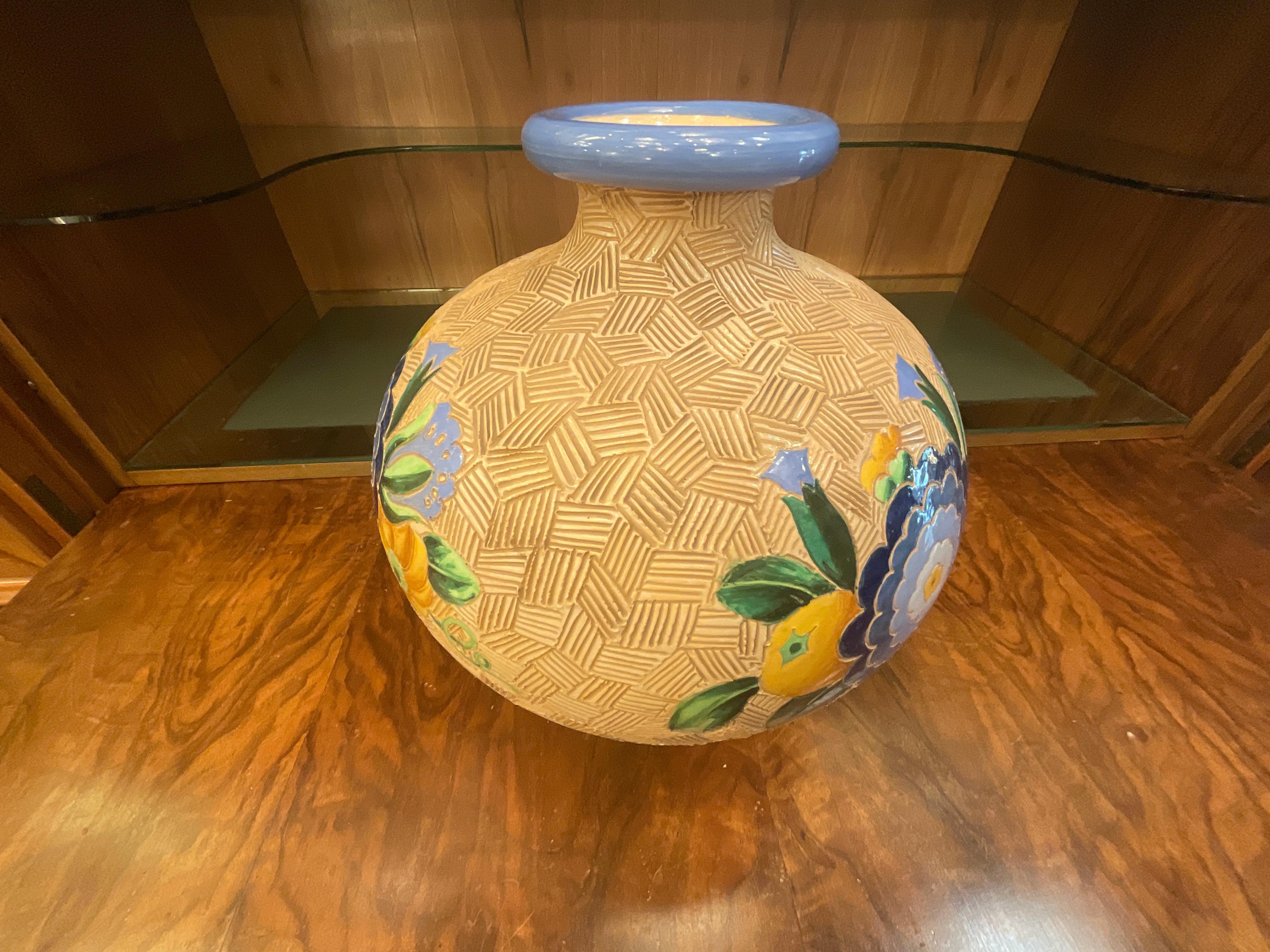 Vase 'Topf' 1930, mehrfarbige runde Form, Majolika, Giò Ponti im Angebot 5