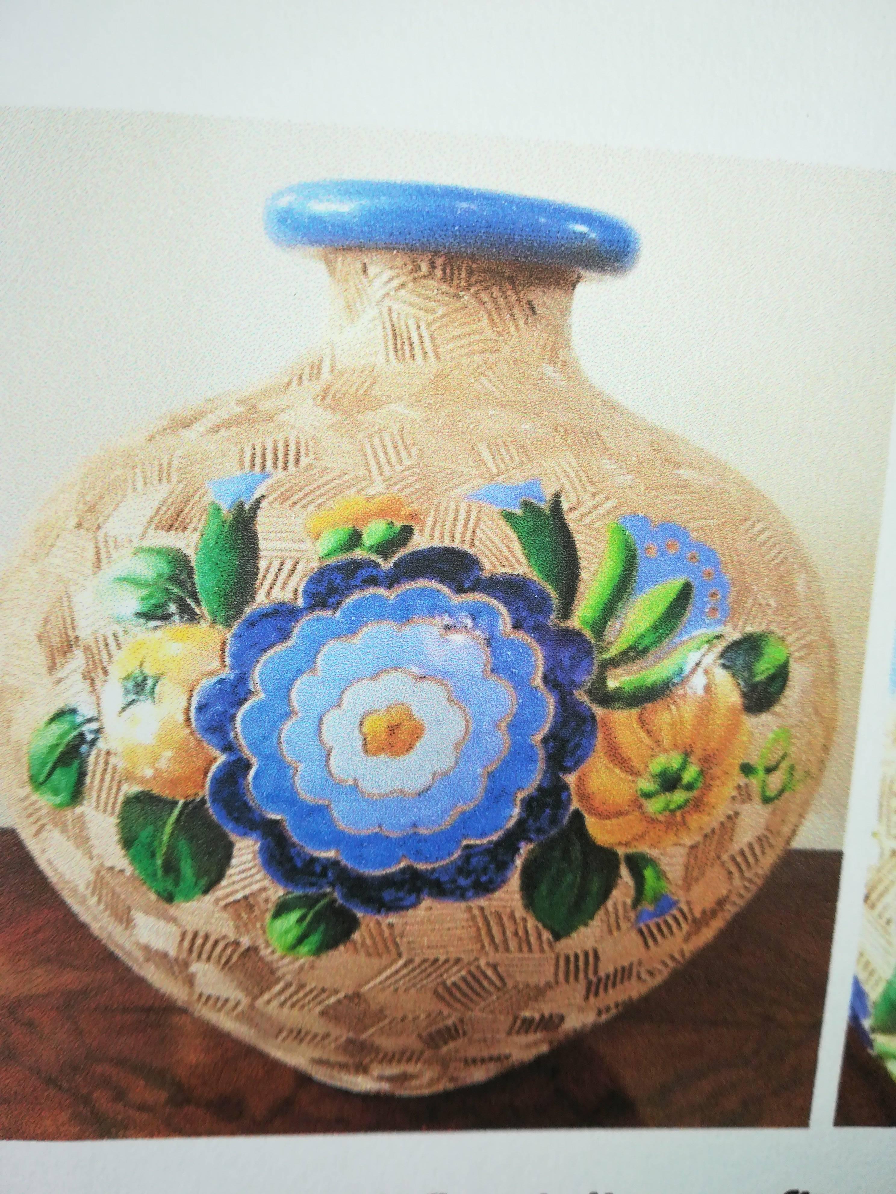 Italian Vase 'Pot' 1930, Multi-Color Round Shape, Majolica, Giò Ponti For Sale