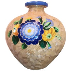 Vintage Vase 'Pot' 1930, Multi-Color Round Shape, Majolica, Giò Ponti