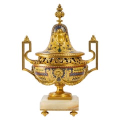 Vase Pot-Pourri Couvert à Décor Pompéien