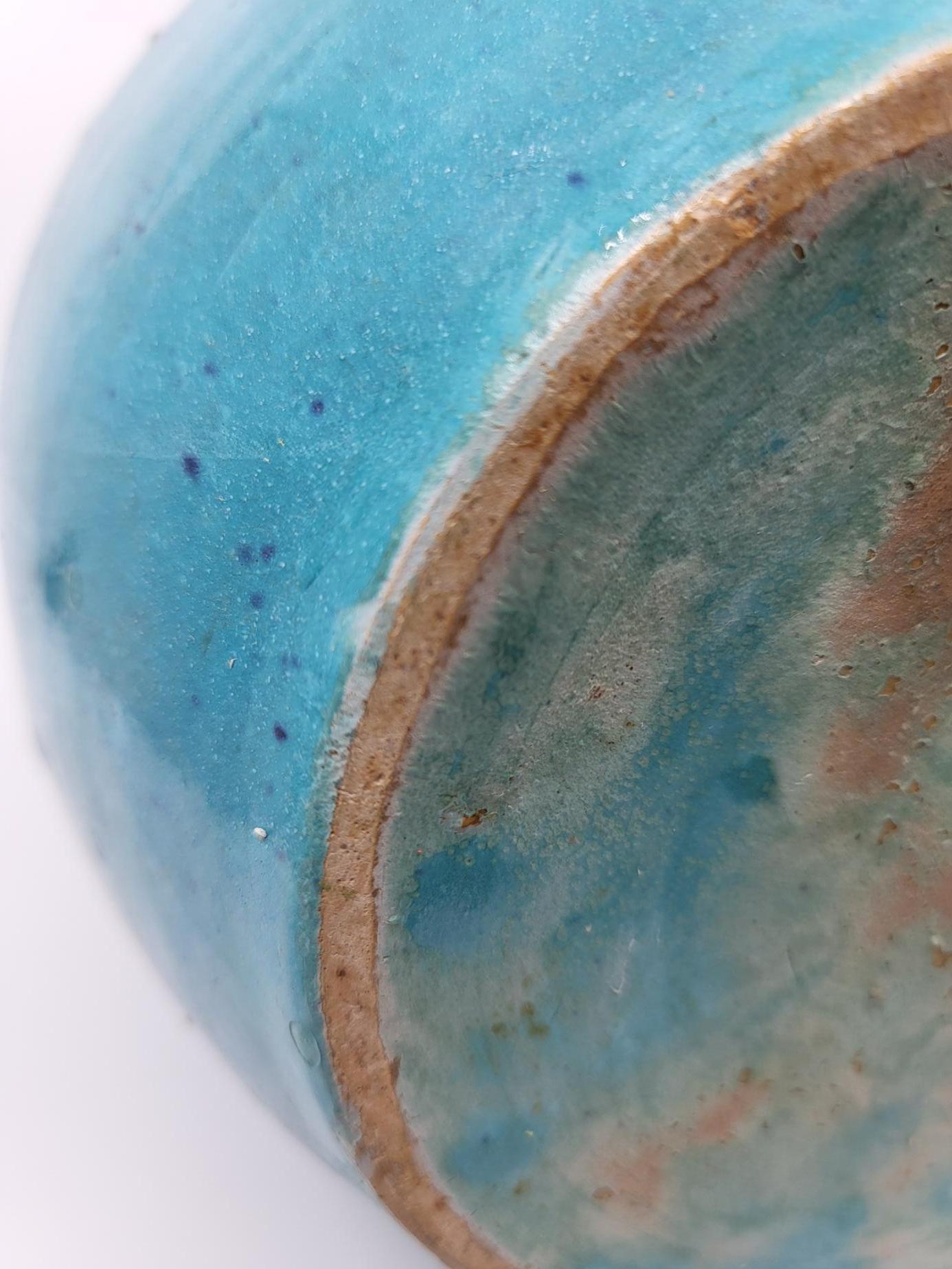 Vase Primavera Colette Guéden en céramique bleu Francais Art Déco 20th Century For Sale 9