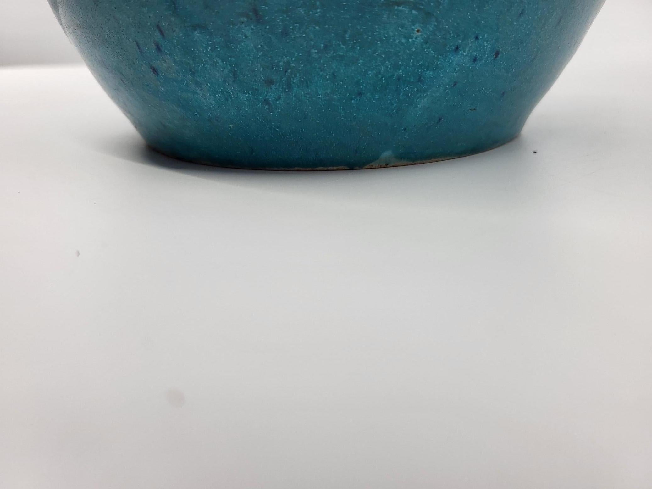 Vase Primavera Colette Guéden en céramique bleu Francais Art Déco 20th Century For Sale 10