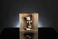 Vase Psiche Di Capua, Brass Metal Finish, in Ceramic, Italy