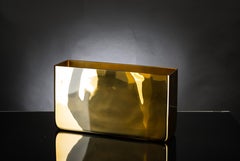 Vase Rectangular Wallet, Gold Color, in Glass, Italy
