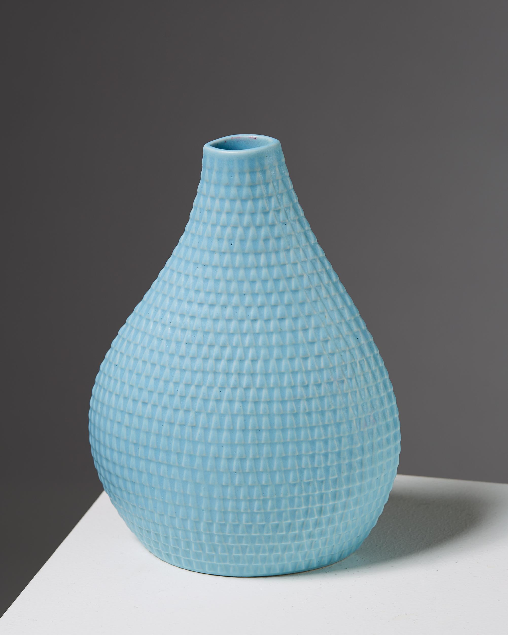 Swedish Vase “Reptile” Designed by Stig Lindberg for Gustavsberg, Sweden, 1953