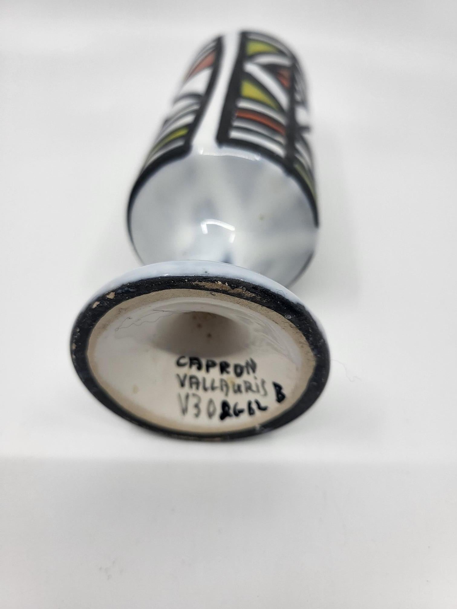 20th Century Vase Roger Capron en céramique  French Riviera Vallauris France Circa 1950 For Sale