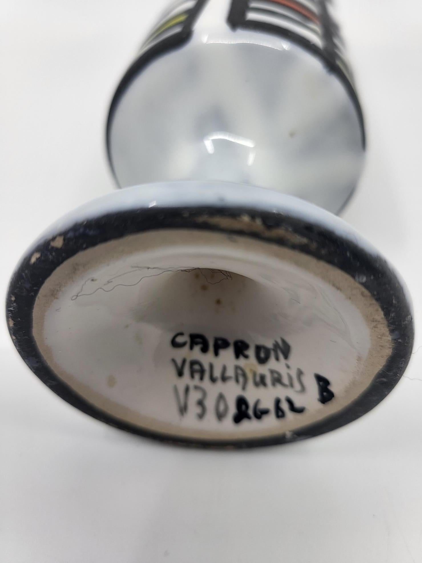 Ceramic Vase Roger Capron en céramique  French Riviera Vallauris France Circa 1950 For Sale