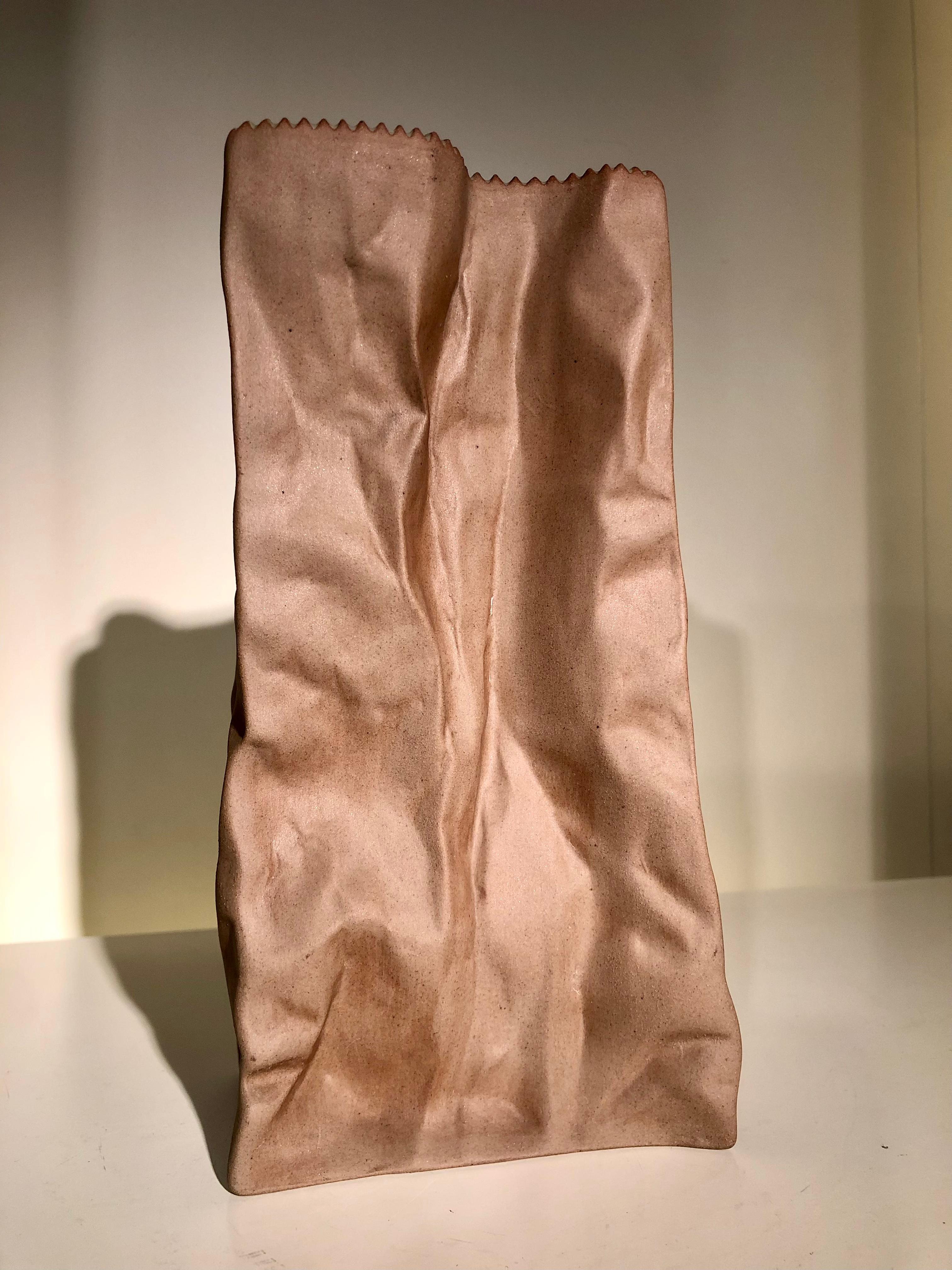 Decorative porcelain vase in a form of a paper bag by Tapio wirkkala for Rosenthal.