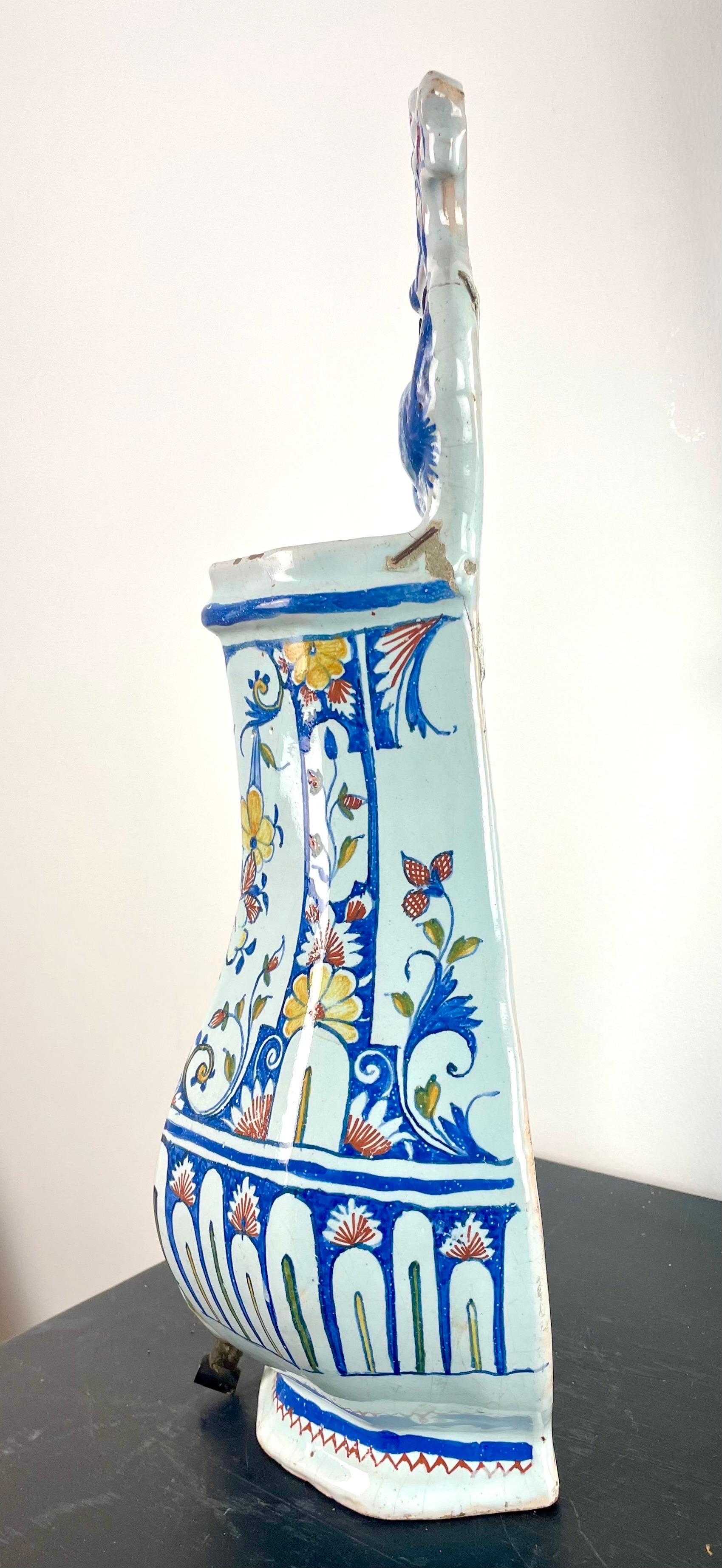 Vase - Rouen earthenware fountain, flower pot - blue white - 18th century France For Sale 1