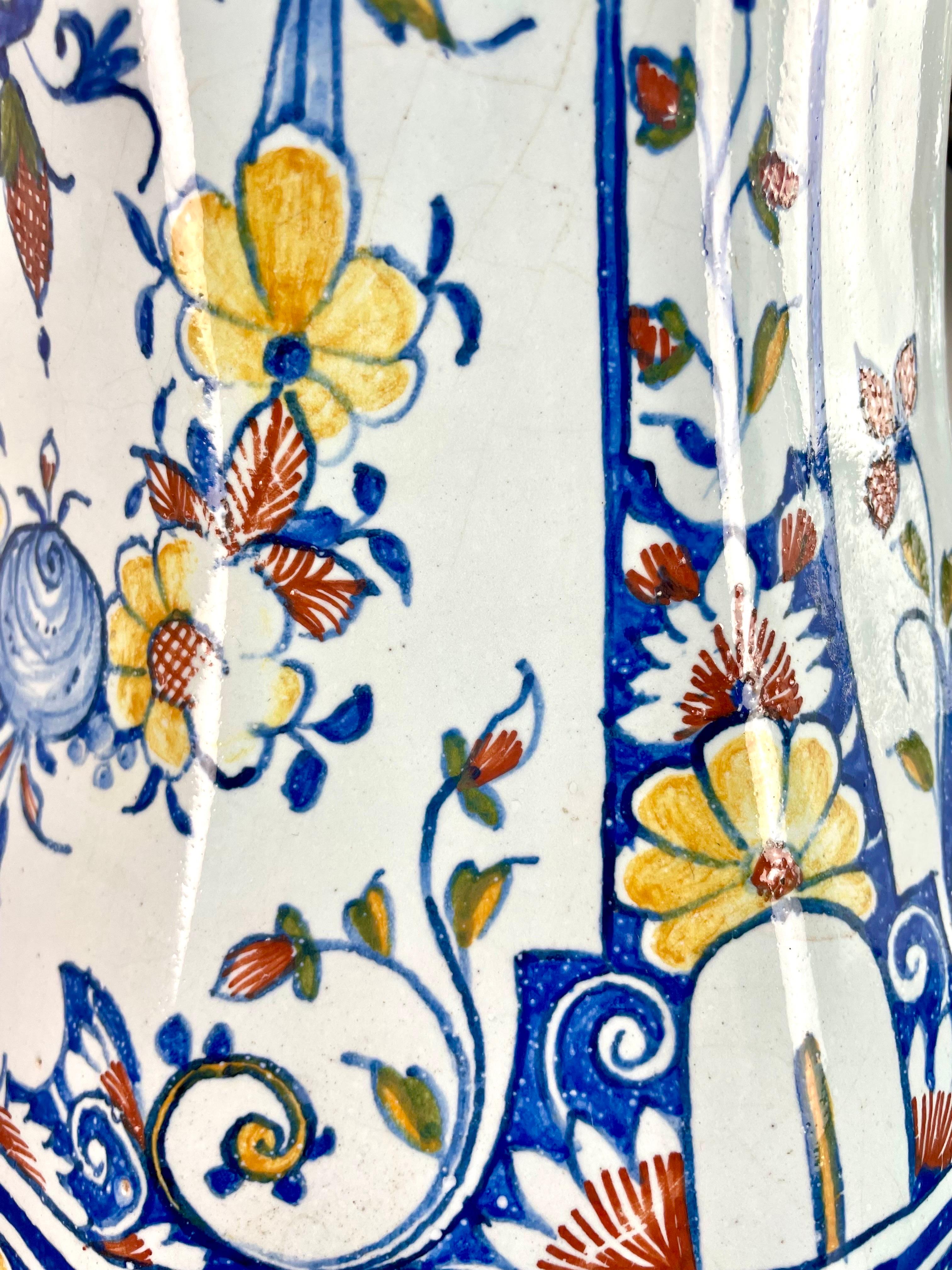 Vase - Rouen earthenware fountain, flower pot - blue white - 18th century France For Sale 2