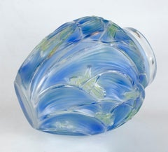 René Lalique Sauterelles Vase, Patinated Glass, Art Deco, France, 1912