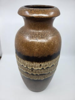 Vintage Scheurich Vase, West German Pottery, Brown Beige, 1960