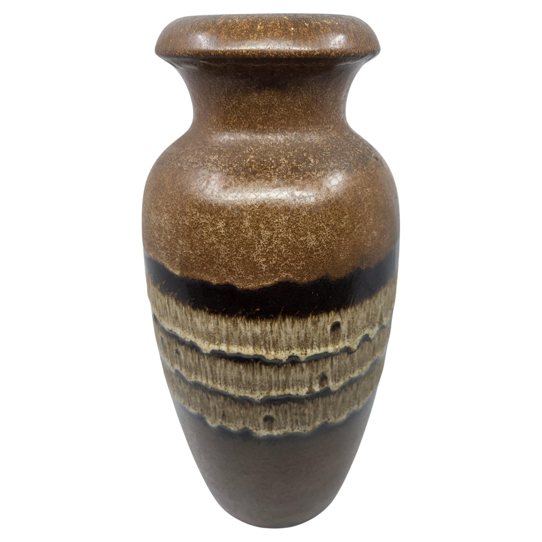 Vaso Scheurich Keramik en céramique Marron Beige Allemagne 1960 Vintage