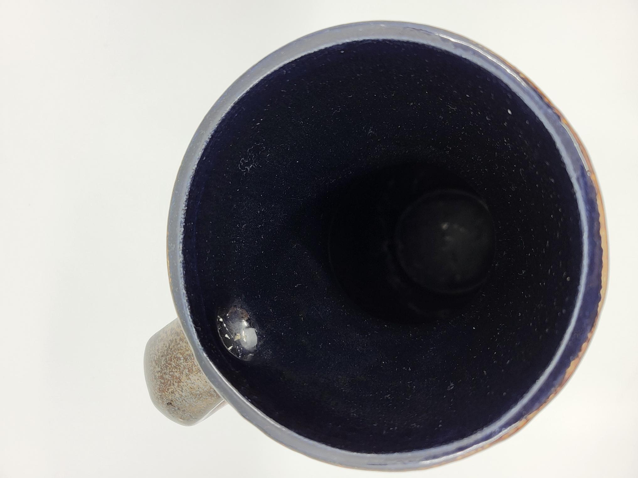 Smaltato Vaso Scheurich Keramik modèle 407 en céramique marron et rouge Allemagne 1960 in vendita