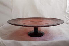 Vase Schneider ( Coupe à pied noir ) (jade) With application, France, 1920