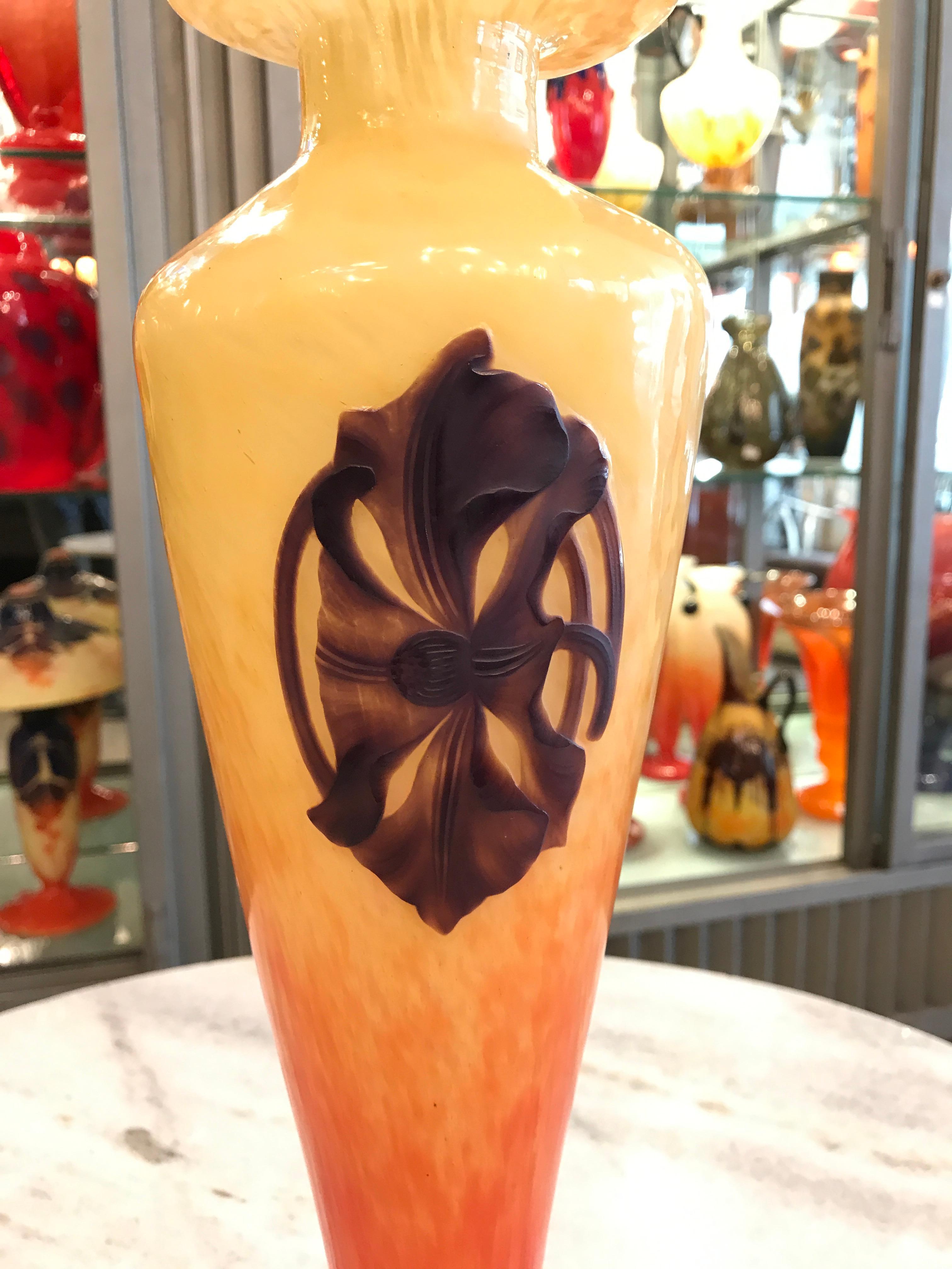  Unusual Vase Schneider With application worked to stone, 1923, Style: Art Deco For Sale 1