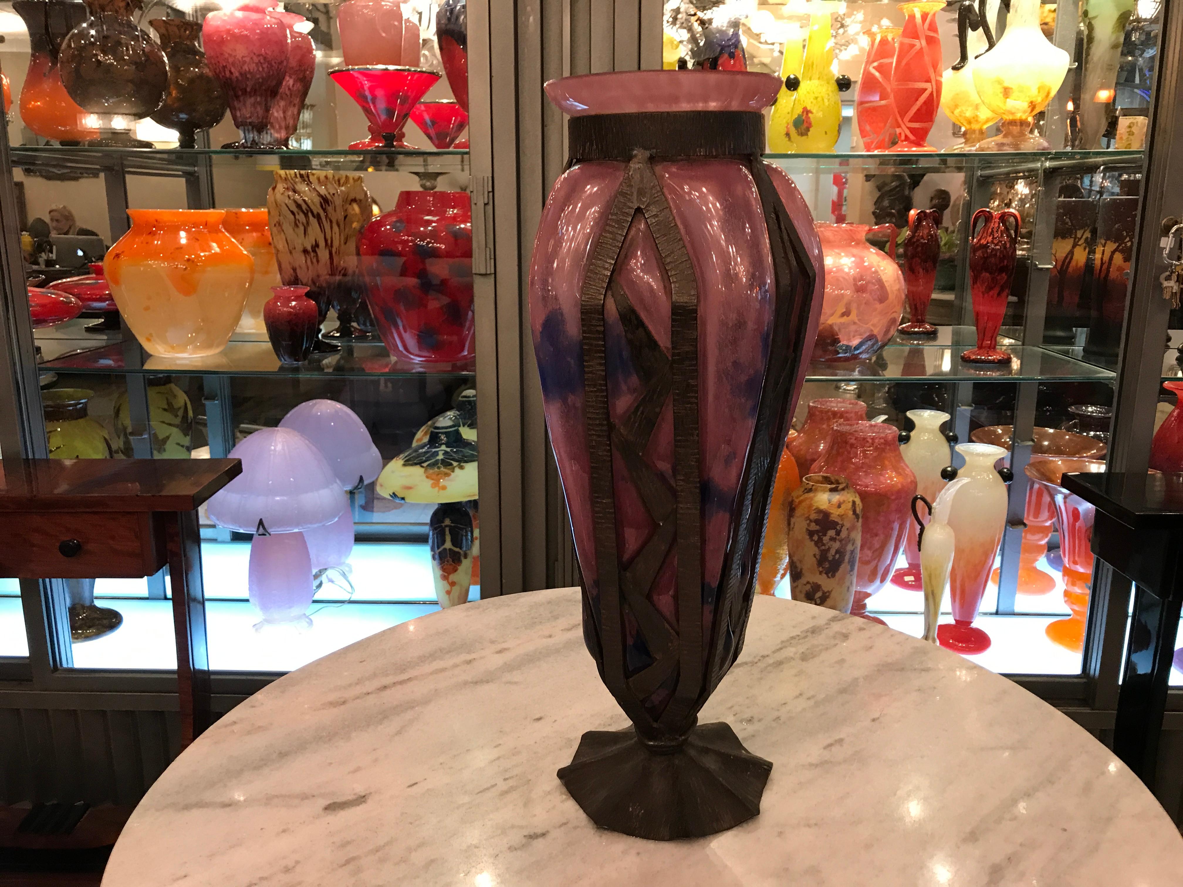  Vase Schneider with iron For Sale 6