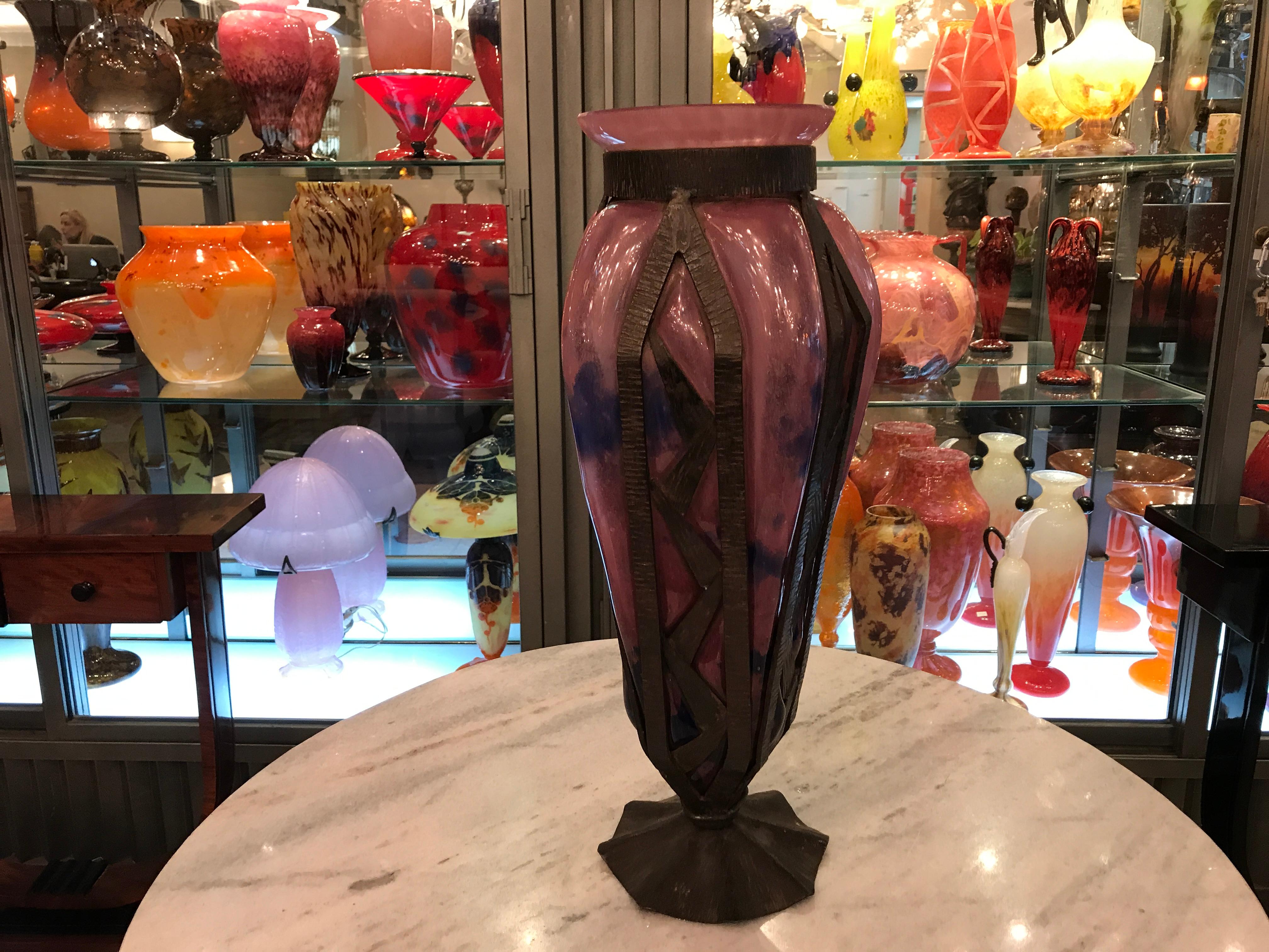  Vase Schneider with iron For Sale 7