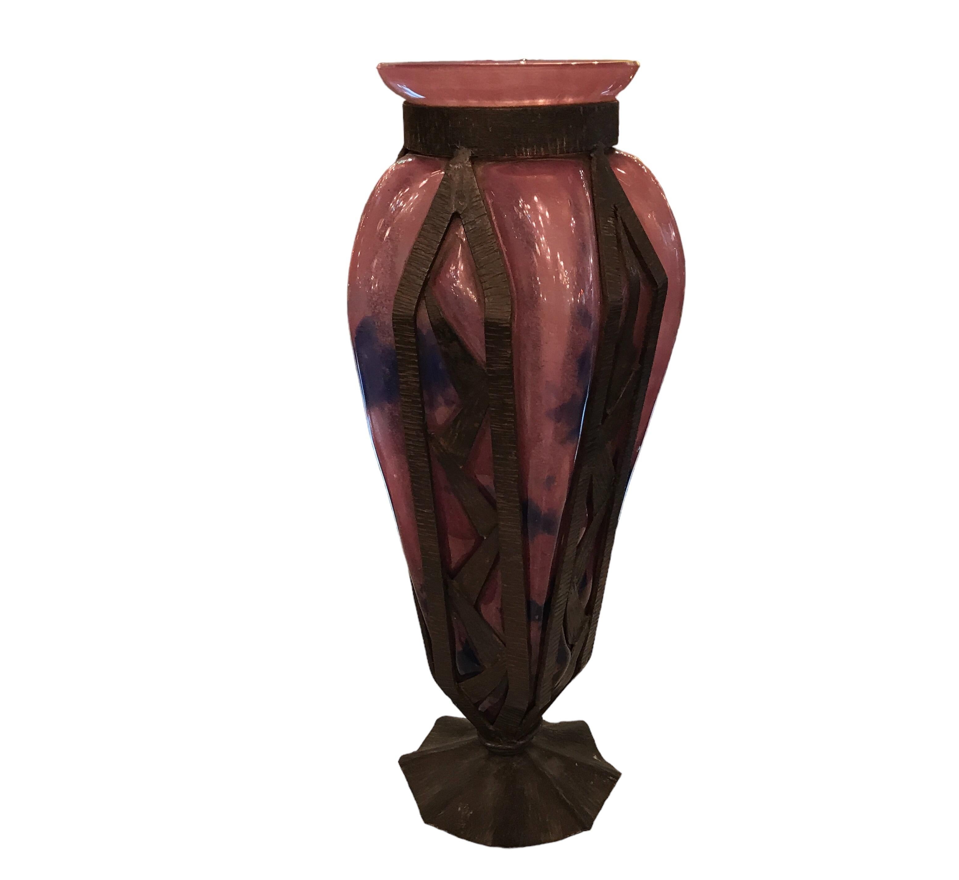  Vase Schneider with iron For Sale 8