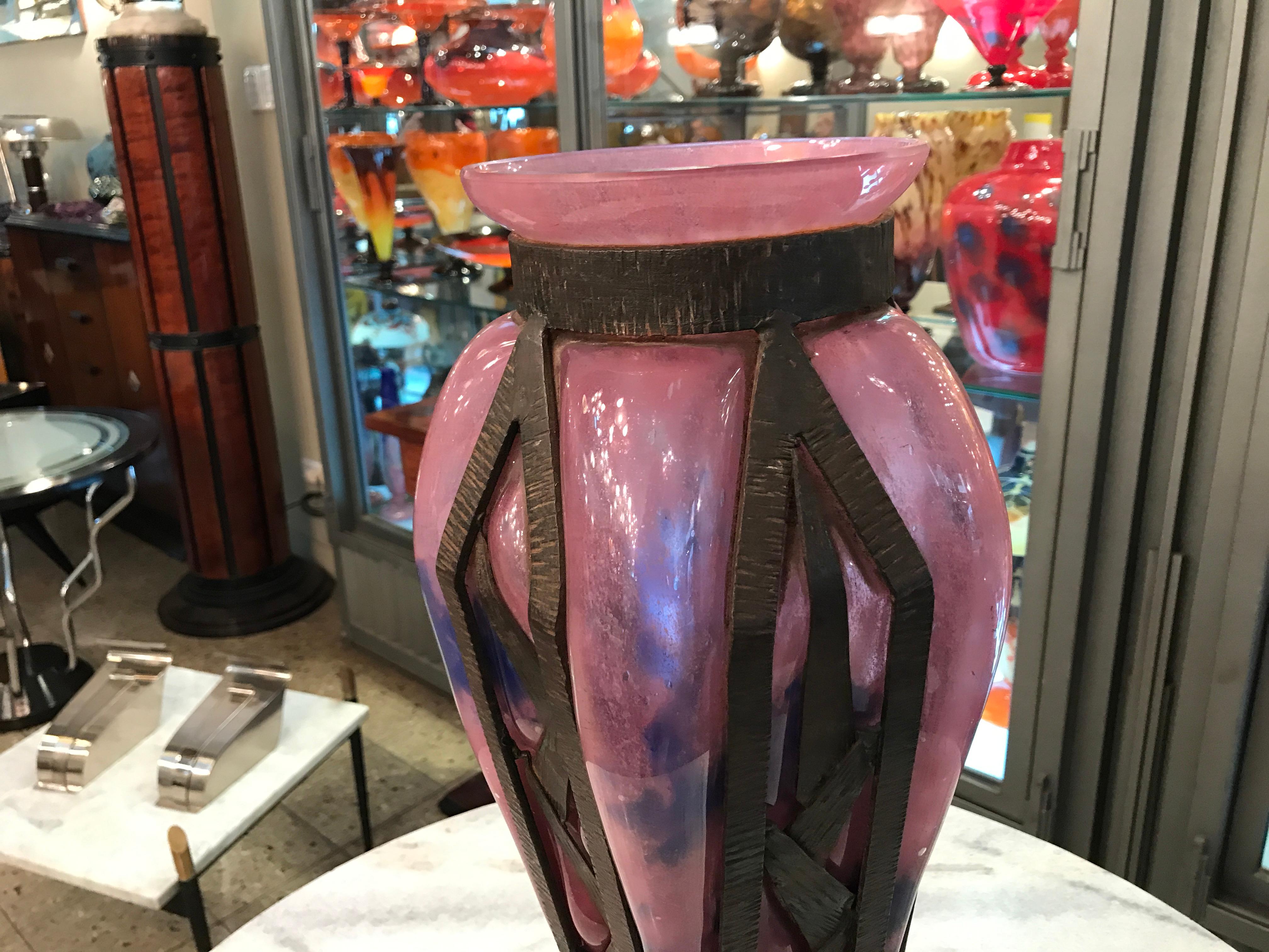  Vase Schneider aus Eisen mit Eisen im Angebot 1