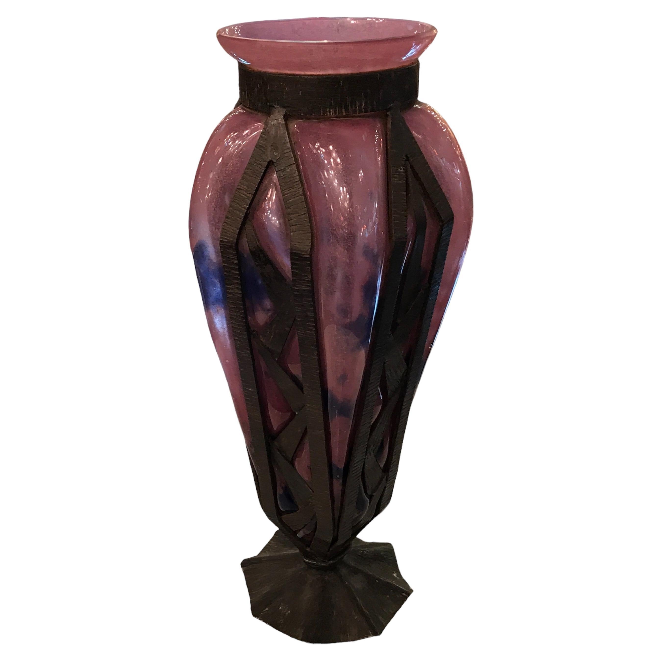 Vase Schneider with iron For Sale