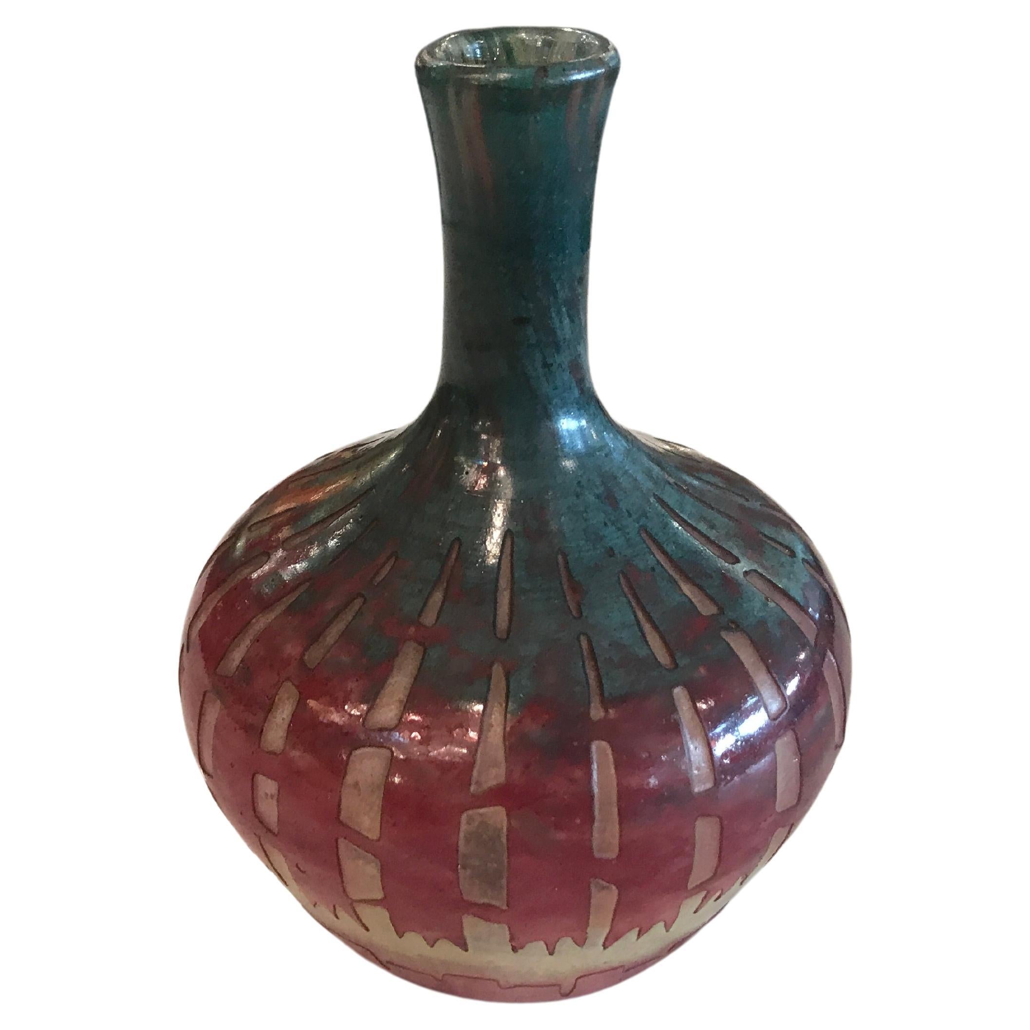  Vase Schneider With the symbol of candy or French flag, (Chickoree), 1920 For Sale