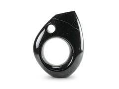 Vase Vessel Decorative Sculpture Abstract Black Marquina Marble Hand-carved