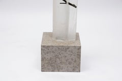 Vase Sculpture in Frosted Glass and Marble Base by Georges Stahl