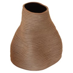Vase Sculpture Handcrafted Tupiniquim Brown 24