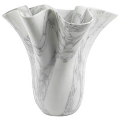 Vase Sculpture White Arabescato Marble from Carrara by Pieruga Marble