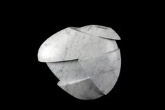 Vase Vessel Decorative Sculpture White Carrara Marble Hand-carved Italy