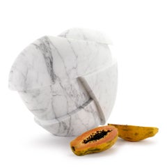 Vase Vessel Decoration Sculpture White Statuary Marble Geometric Hand-carved