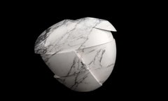 Vase Vessel Sculpture White Statuary Marble Abstract Shape Collectible Design