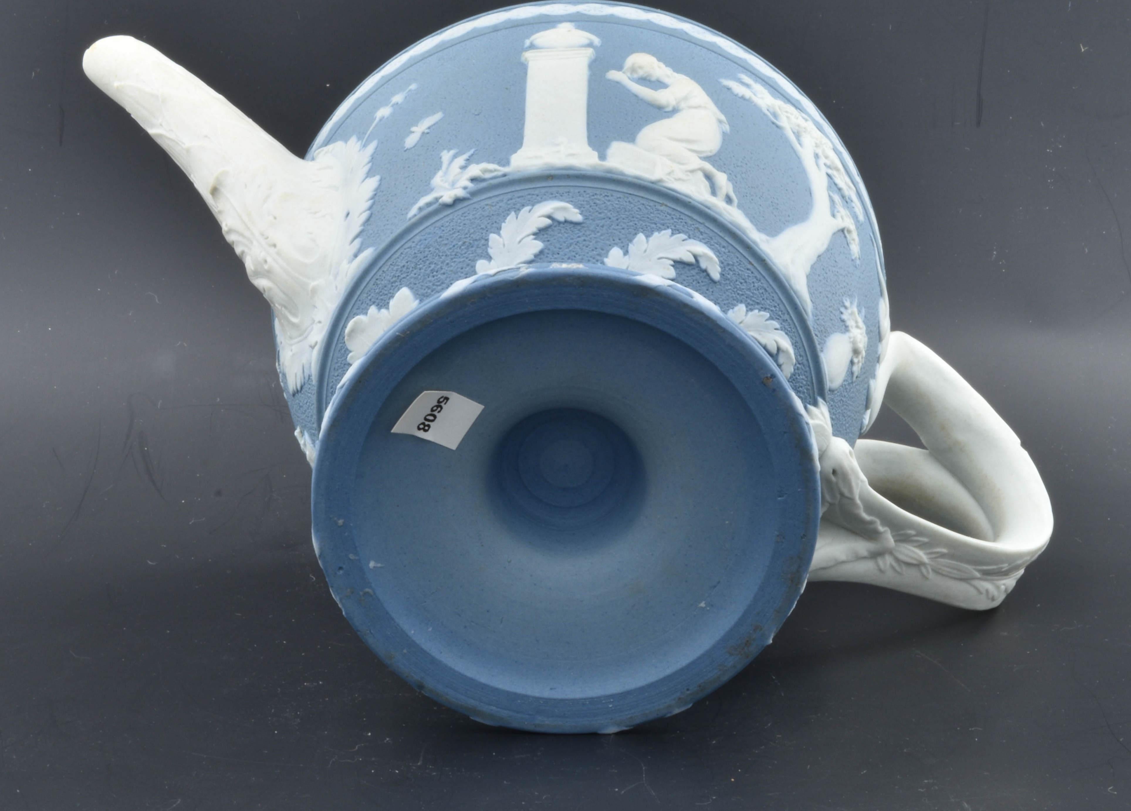 Pottery Vase-Shaped Teapot in Blue Jasperware, Wedgwood C1790