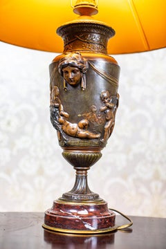 Vase-Shaped Zinc Lamp from the Early 20th Century