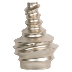 Vaso Shar Pei Big, finitura oro beige perlato, in ceramica, Italia