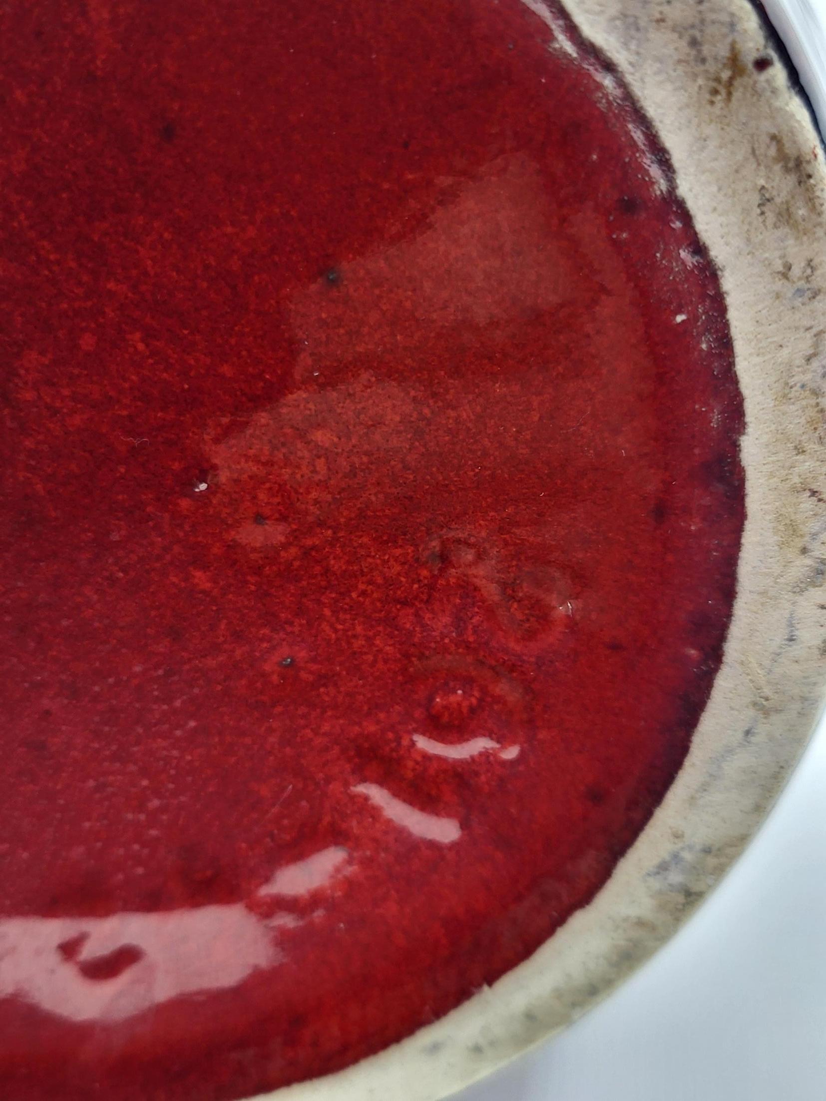 Vaso Sheurich Keramik Germania Ovest in céramique rouge noire bleue Allemagne 1970 in vendita 4