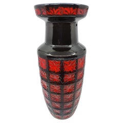 Vase Sheurich Keramik West Germany en céramique rouge noire bleue Allemagne 1970