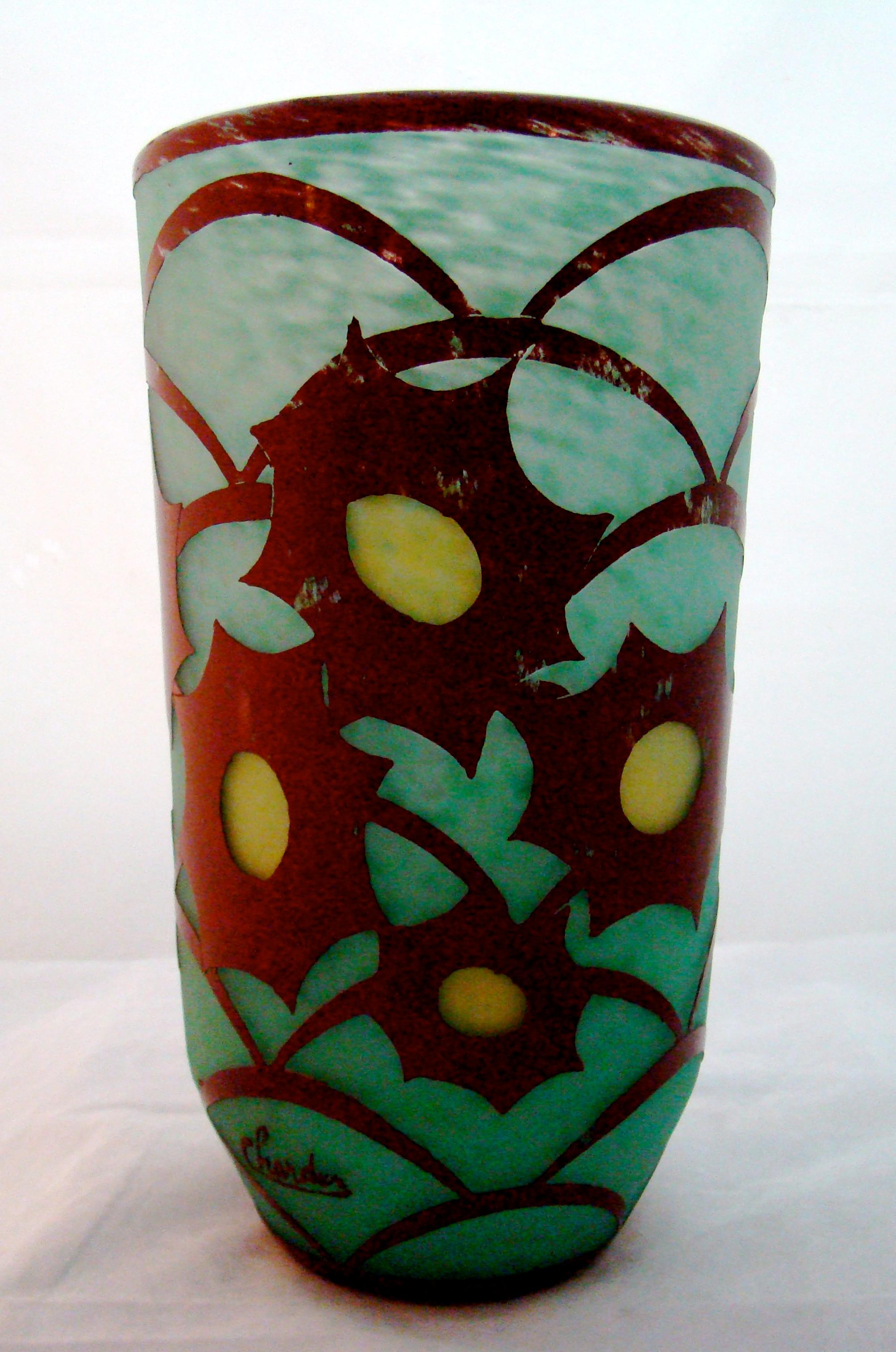 French Vase, Sign: Charder, (Cosmos), France, 1925 For Sale