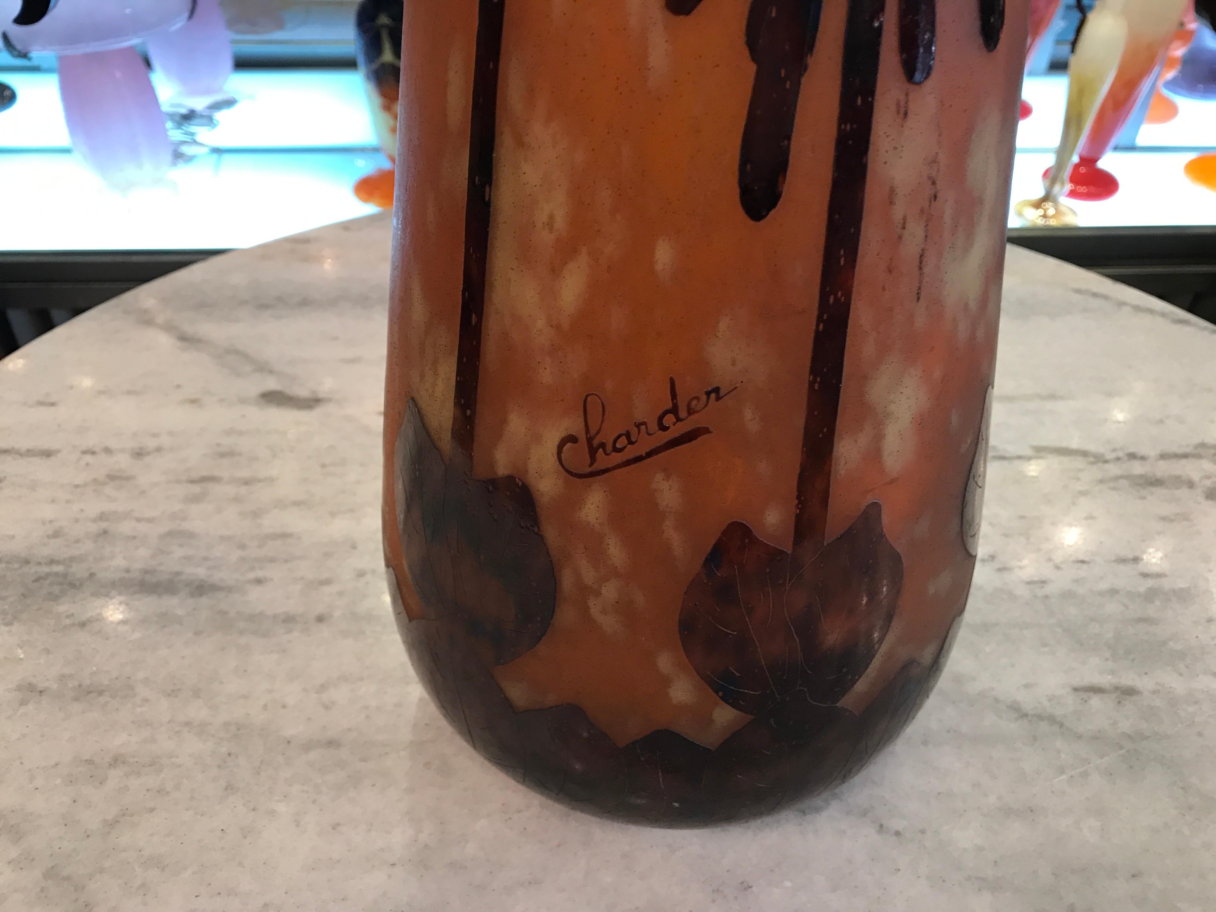 Vase, signé Charder ( Décoration Noix de Coco ), France, 1927 en vente 7