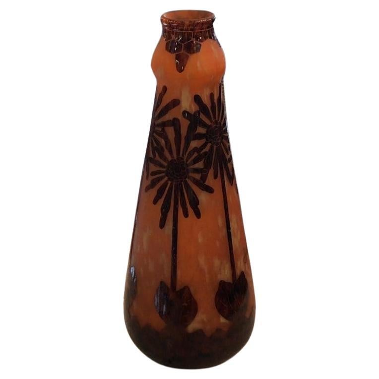 Vase, signiert: Charder (Dekoration Kokosnussholz), Frankreich, 1927